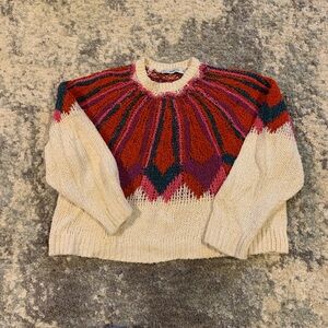 Zara Red and Pink Chevron Sweater